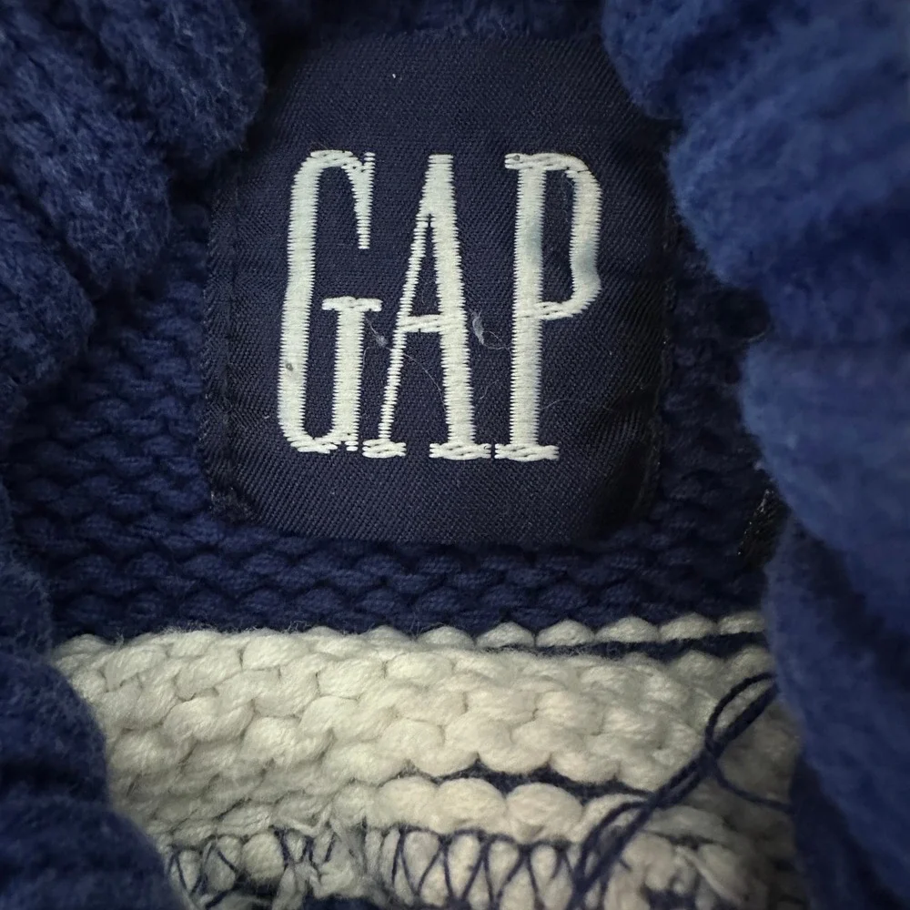 GAP Navy and Cream Striped Turtleneck Sweater